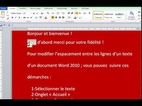 word 2010 comment utiliser l'interligne