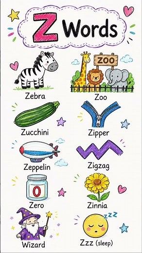 🔤 Z Letter Words for Kids! 🌟Zoom into the amazing world of the letter Z! 🚀 #shortvideo