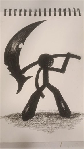 Dark Reaper Stickman Drawing ✍️🔥 | Easy Charcoal Art | Satisfying Sketch Process #shorts