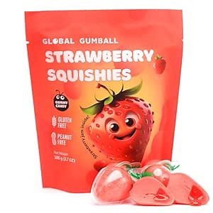 Gummy Candy - Jelly Filled Gummies - Strawberry Candies Filled with Real Strawberry Jam, 5 pcs Individually Wrapped Chewy Candy - Fun Kids Candy