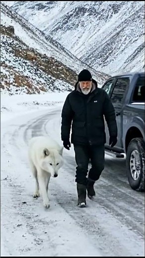 Mother Snow Wolf Saves Her Cubs with the Help of an Old Guy! #animals #rescueanimals #humanity