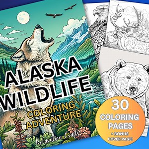 Alaska Wildlife Coloring Pages for Adults – 30 Grayscale Designs, Printable PDF - Etsy