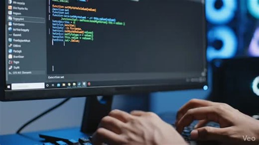 I asked AI to create a video of typing a program in JS with Set function example. | Simple2Code