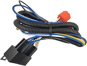 H4 Headlight Relay Harness, 9003 H6054 Headlight Wiring Harness Dual Relay Ceramic Socket Compatible with Toyota Pickup Tacoma 4Runner Jeep Cherokee Wrangler Fix Flicker Dim Issue