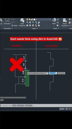 AutoCAD QDIM Shortcut | Fast Dimensioning in Seconds❌✅