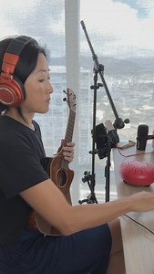 3.5K views · 400 reactions | recording for a short film! day 4/#100dayproject2025 #tonguedrum #ukulele #composer #homestudio | Cynthia Lin | Facebook