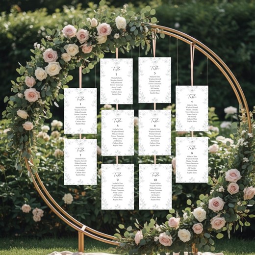 Modern Wedding Seating Chart Template Cards: 5x7 (digital Download) - Etsy