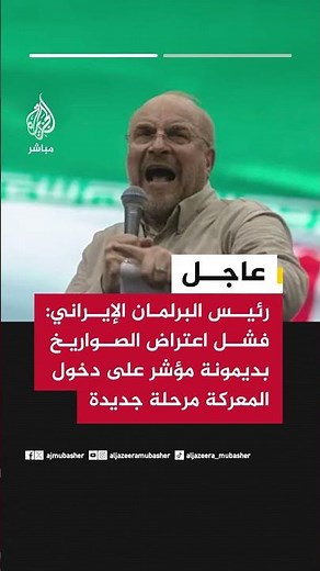 رئيس البرلمان الإيراني: الأجواء الإسرائيلية أصبحت مكشوفة وغير محمية وحان الوقت لتنفيذ خطط معدة مسبقا