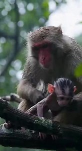 A playful moment in the wild as a baby monkey climbs and learns with confidence #sticker | Monkeys Rescue