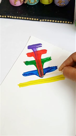 Thread Art 🌈/ String Pull Art 😱 🎨 #Shorts​ #threadart​ #threadpainting​ #diy​ #watercolor​ #art​