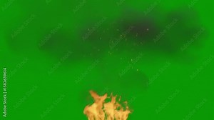 Fire Burst Effect with Intense Flare – Green Screen Overlay