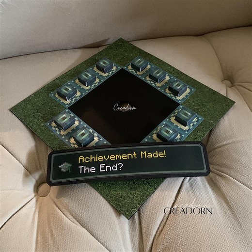 End Portal Graduation Topper, Mine Grad Craft Grad Cap, Achievement Made Grad Hat Decoration, Achievement Made Cap Topper - Etsy