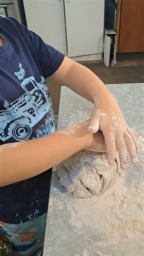 Kneading the bread dough is an exercise that some children love to do. 👏 | Teacher in the Paddock
