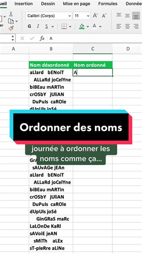 Comment ordonner des noms rapidement sur Excel? #astuceexcel #excelfrancais #apprendreexcel #raccourci