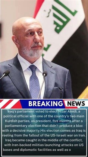 Iraq elects Kurdish politician Nizar Amidi as president amid war fallout