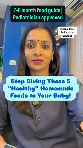 If your baby is 7–8 months old, this is the stage where real textures, chewing, and self-feeding must begin. But most parents unknowingly give foods that LOOK healthy but actually delay chewing, cause constipation, and create picky eaters. Here are 5 foods you should NOT give to a 7–8 month baby: 1. Homemade Cerelac Mix 2. Smooth Purées after 6–7 months 3. Ragi Malt / Ragi Powder Mix 4. Vegetable or Chicken Soup 5. Homemade Fruit Juice Your baby needs mashed, lumpy, soft finger foods, not powder