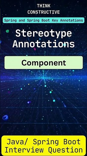 What are Stereotype Annotations in Spring and Spring Boot framework | 2026 #springboot #java
