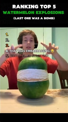 Ranking TOP 5 Watermelon Explosions (Last one was Insane😱) #funny #watermelon #explosion #ranking