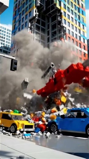 Earthquake destroys buildings in Lego City #trendingshortyoutube #viral #trendingshorts #lego