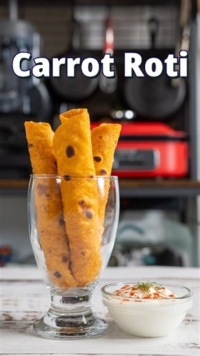 Arti Rout (Maple Kitchen) on Instagram: "Carrot Roti - Easy and delicious Carrot roti is a soft and flavorful flatbread made by blending carrots with ginger and then mixing it into whole wheat flour to make a dough. The blended carrots and ginger add a natural sweetness, warmth, and a slight spice to the roti, making it both tasty and nutritious. The dough is kneaded until smooth, then rolled into flat circles and cooked on a hot pan. This roti pairs well with yogurt, butter, or any curry, makin