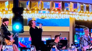 U2 debuted a new song with a street performance in Las Vegas