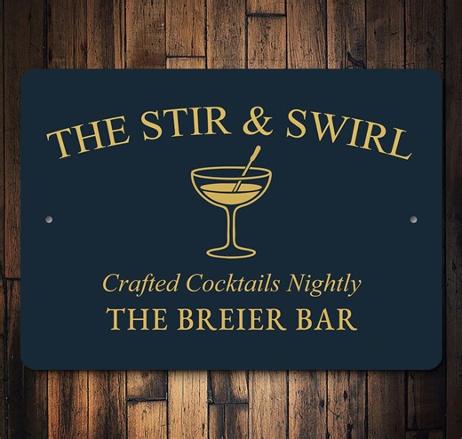 Home Bar Sign, Custom Cocktail Lounge Metal Wall Decor, Personalized Martini Bar Sign, Basement Bar Sign, Pub Speakeasy Wall Decor - Etsy