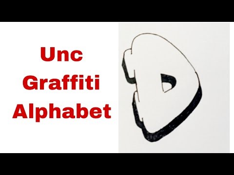 Graffiti alphabet drawing letter D