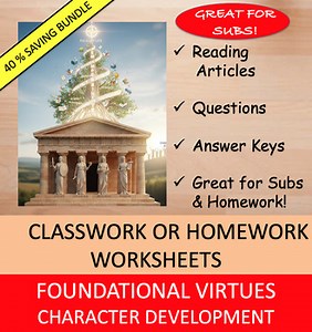 Foundational Virtues - Character Development Worksheets Bundle
