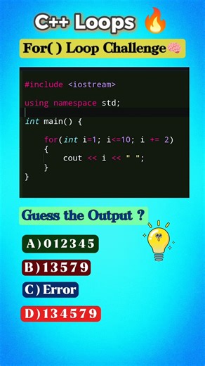 What would it print ❓C++ for-Loop code challenge #7 🤔🔥#coding #cs #cpp #loopsincpp #codinginterview