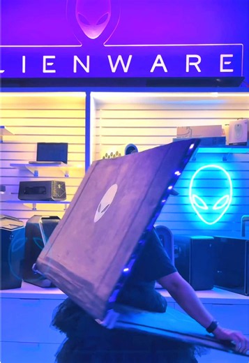 We made a cardboard #Alienware laptop cosplay. 📦 Our actual #SDCC plans? Those stay secret for a little longer. 👀 Follow along next week to see what we've got up our sleeves. Until then, what's your dream cosplay?