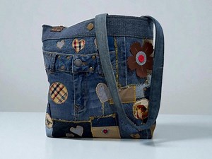 Upcycled Patchwork Denim Crossbody Bag – Handmade With Love - Etsy
