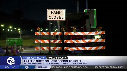 What to know about the I-696 traffic shift which begins Monday