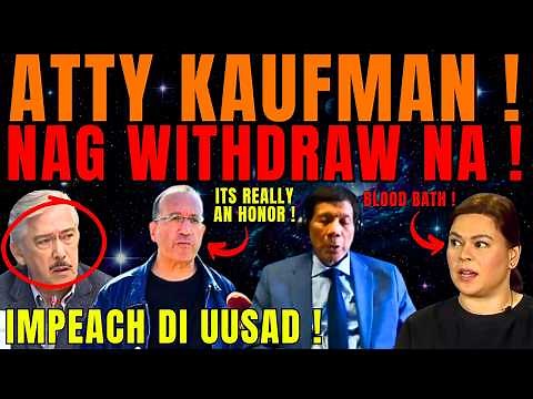 BREAKING NEWS! ATTY KAUFMAN NAG WITHDRAW BILANG LEGAL COUNCEL NI FPRRD SA ICC! IMPEACHMENT VP SARA!