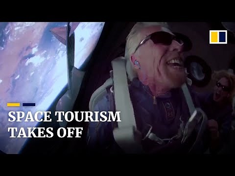 British billionaire Richard Branson returns to Earth after historic Virgin Galactic space flight