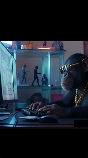 🐵 Coolest Chimp Coder Ever! | Sunglasses, Gold Chain & Tech Vibes 💻🔥