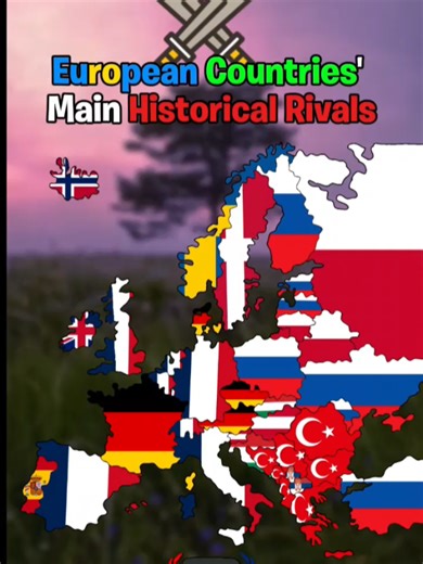 European Countries' Main Historical Rivals⚔️ || I had to make some adjustments and re-upload this because the quality was terrible😭 || #mapper #rivality #rivals #europe #map