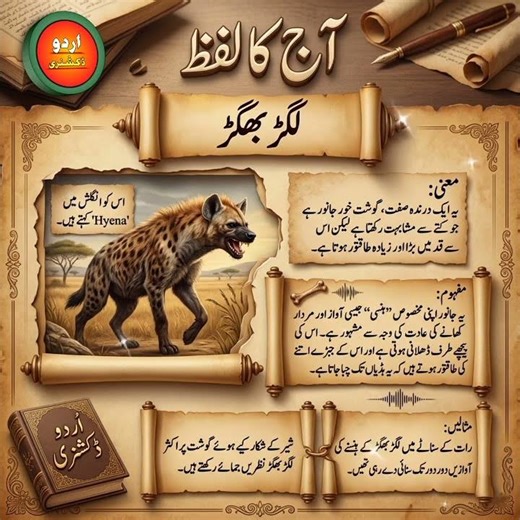 کتے جیسا نظر آنے والا خطرناک جانور! 😱 | What is a Hyena? #UrduDictionary