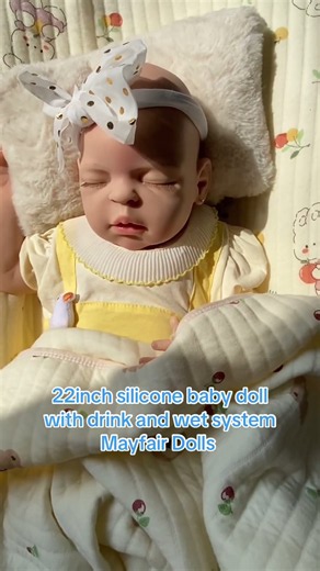 So cute 22inch full body silicone baby doll girl with drink and wet system #reborndoll #rebornbaby