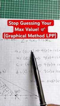 Stop Guessing Your Max Value! 🎯 (Graphical Method LPP)