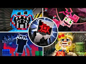 Minecraft x Poppy Playtime DLC - All Bosses & Jumpscares