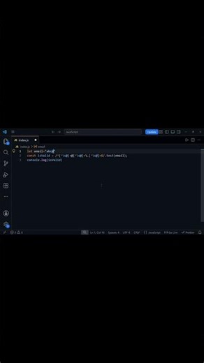 1 Line of JS that validate any email