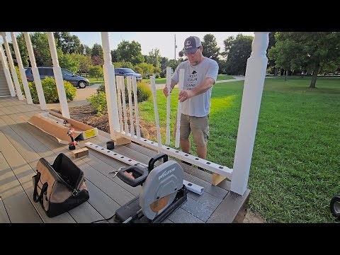 Porch extension 11Installing Color Guard railing