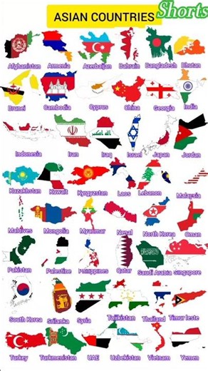 🌏 All Asian Countries and Their Maps | Learn Asia A–Z 🗺️#shorts #geography #country #map