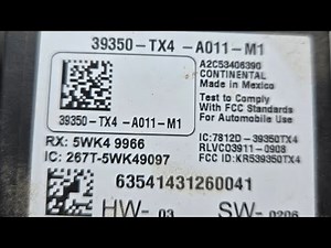 2014 Acura RDX Tire Pressure Monitor Receiver (TPMS) Location and Removal