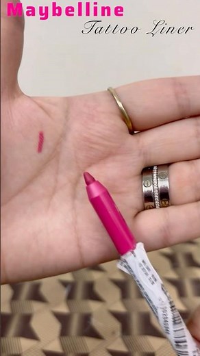 Maybelline NYC waterproof tattoo eyeliner gel pencil in ultrapink review+swatch #maybelline #ytshort
