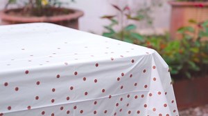 hapray 4 Pack Plastic Tablecloths for Rectangle Tables, Waterproof Disposable Party Table Cloths with Rose Gold Dot, Table Covers for Decorations, Baby Shower, Birthday, Valentines Day Mothers