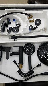 Buy Online Complete luxury Black Bathroom Shower Set. To Buy Call us 03038333371 ✅ Whatsapp Link https://wa.me/923038333371 👈 ✅ Price RS 15000 Delivery Free ✅ Included 1 Wall Shower mixer , 1 Basin mixer , 1 Hand shower, 4 Teecock , 1 Muslim shower , 1 Basin waist. ✅ Cash on Delivery Available all over in Pakistan 🇵🇰 ✅ Product description 👇 Style: Europe style ☑️ Finish: mate black ☑️ Shower Head: Rainfall ☑️ Shower head Material: ABS ☑️ Showerhead Dimension: 8 inch ☑️ Faucet Total Height (c