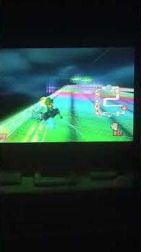 Luigi running away from the blue shells