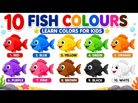 10 Fish Colors for Kids | Learn Colors with Colorful Fish | English Learning Video for Children