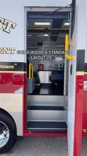 Check out the differences between a standard layout vs. our door-forward. . . . . . #ambulance #firechief #firefighter #firstresponder #emslife #emtlife #emshumore #emsproblems | Frazer, Ltd.